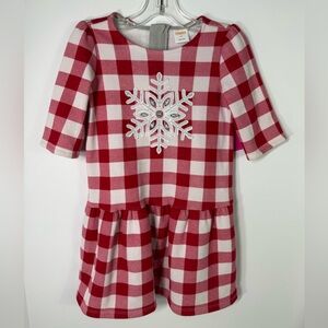 Gymboree Red and White Plaid Dress 4T